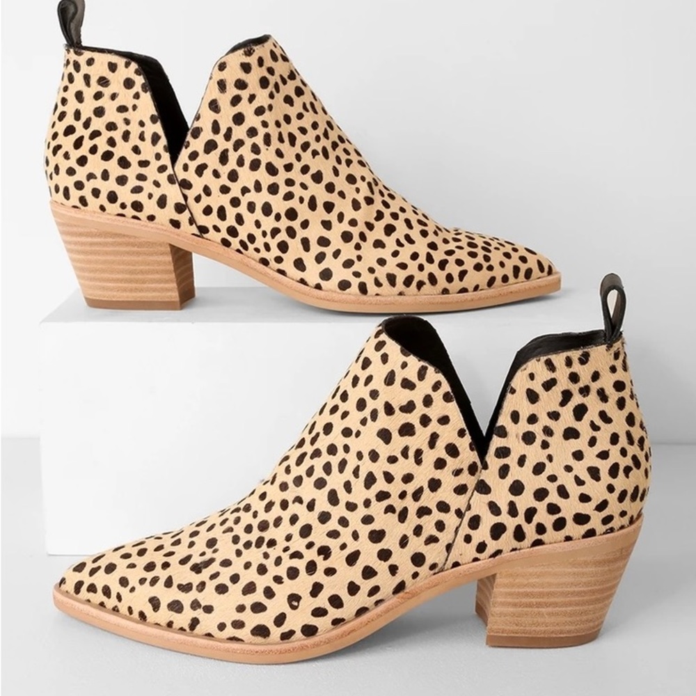Dolce Vita Sonni Leopard Calf Hair Ankle Booties